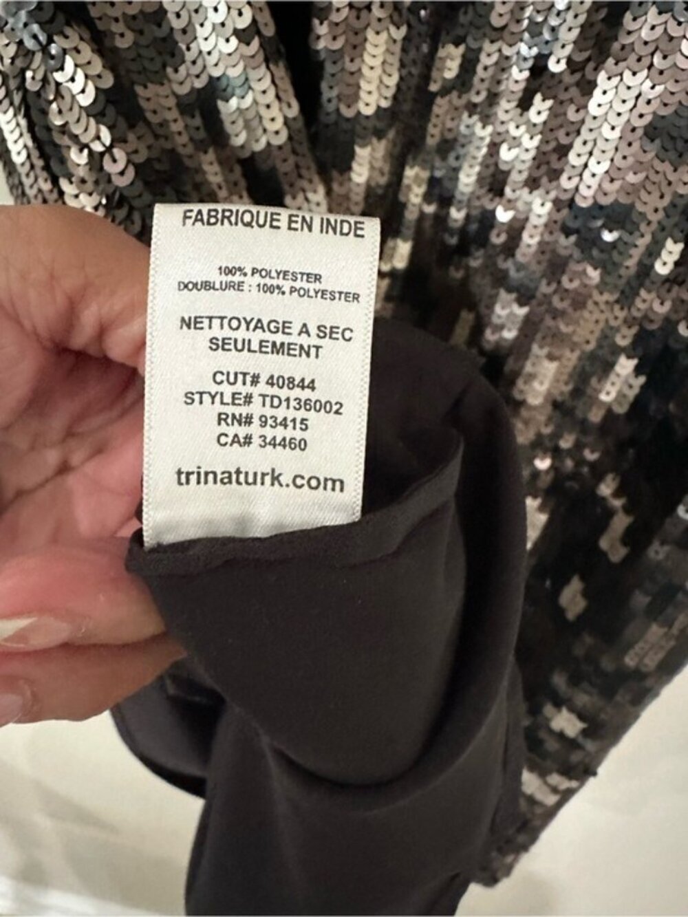 Trina Turk Black Sequin Cocktail Dress Size 4 NWT Sleeveless Party Mini Glam - Picture 10 of 12